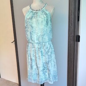 WHBM Medium Snake Print Halter Dress